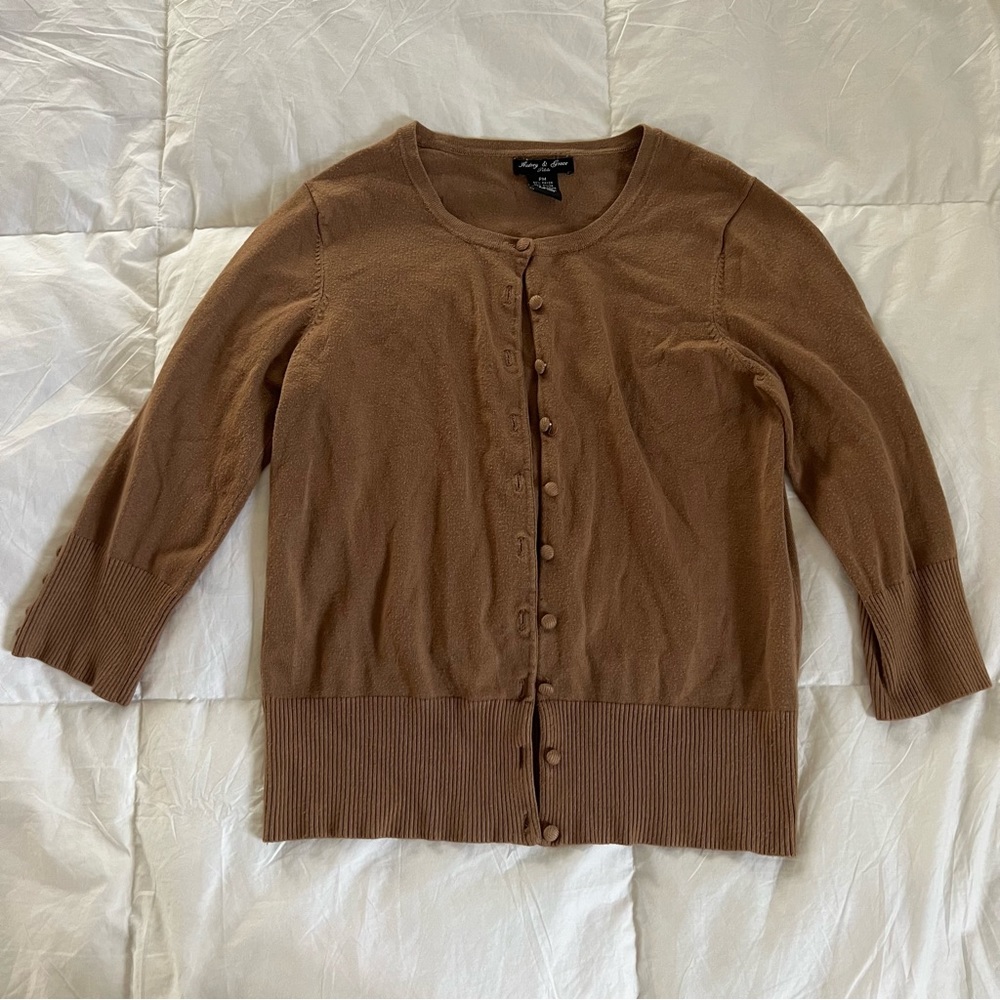 Brown Button Up Cardigan